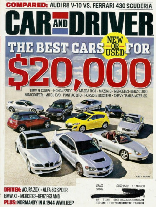 CAR & DRIVER 2009 OCT - LEXUS LF-A, WW II JEEP, BEST FOR $20K, BMW X6 M